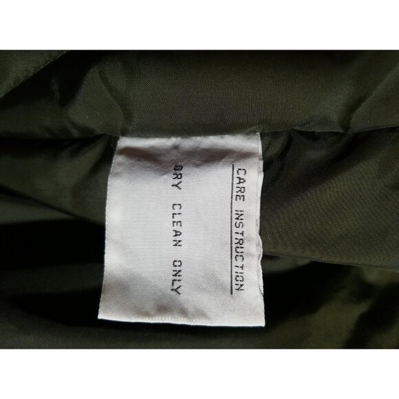 Vintage Gallery Coat Duck Down Long Green Quilted Double Breasted Tag L Fits XL - Picture 7 of 9